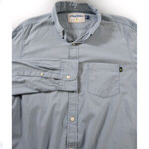 Chubbies Button Down Shirt Men's Large Blue Check Long Sleeve Casual Preppy